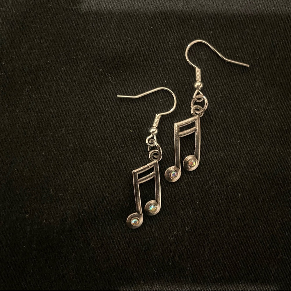 Silver Musical Note Earrings